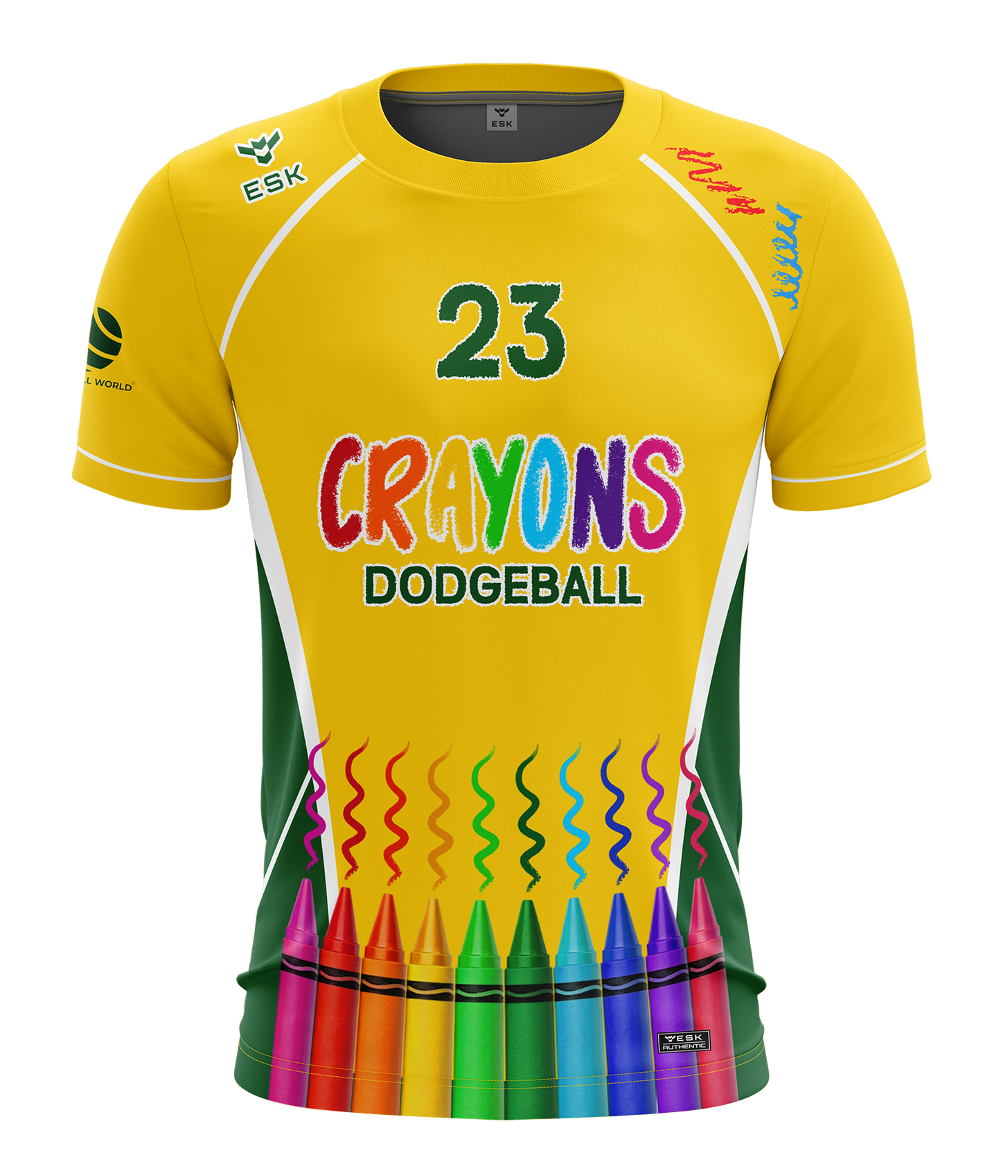 Crayons Dodgeball Player Shirt