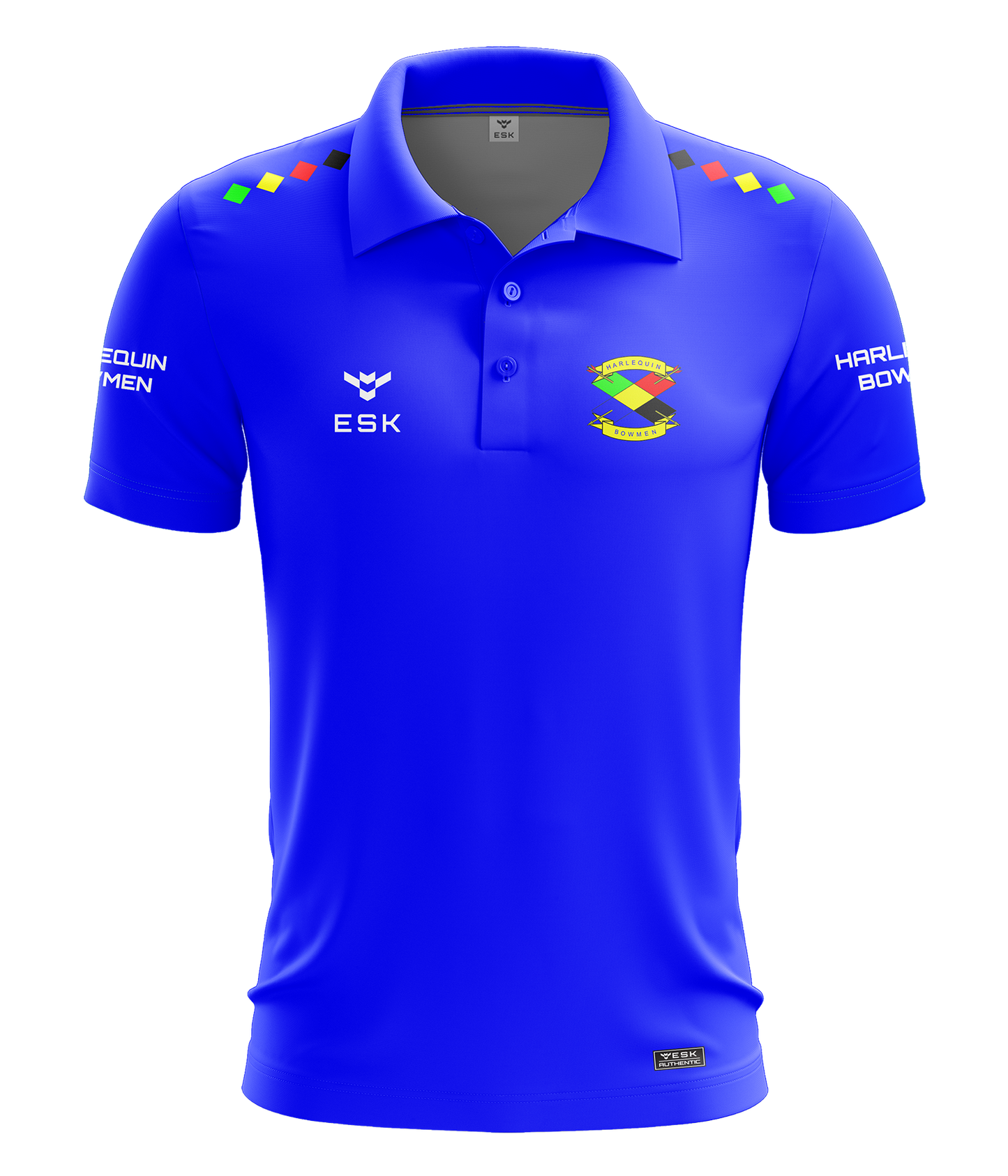 Harlequin Bowmen Blue Competition Polo