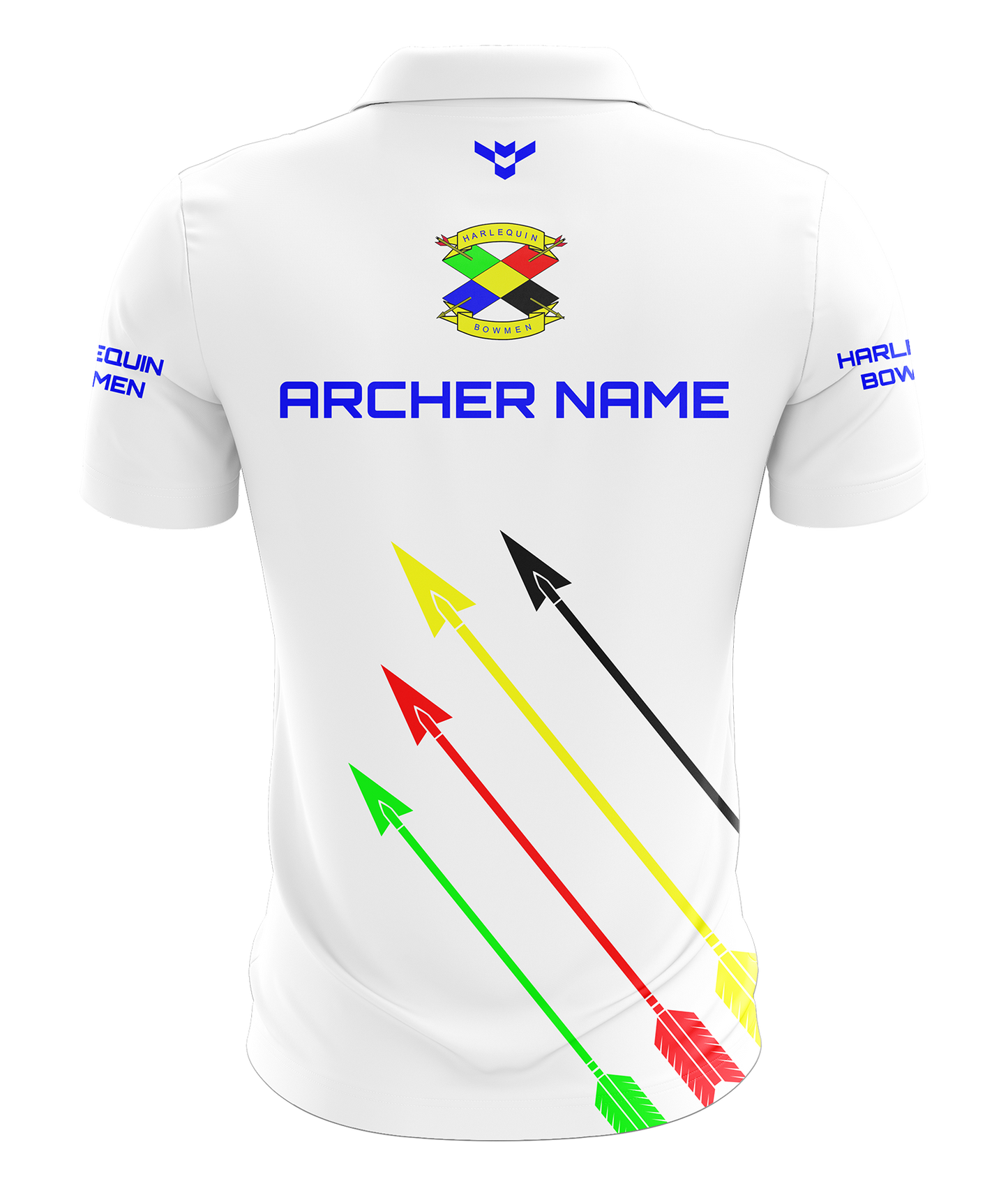 Harlequin Bowmen White Competition Polo