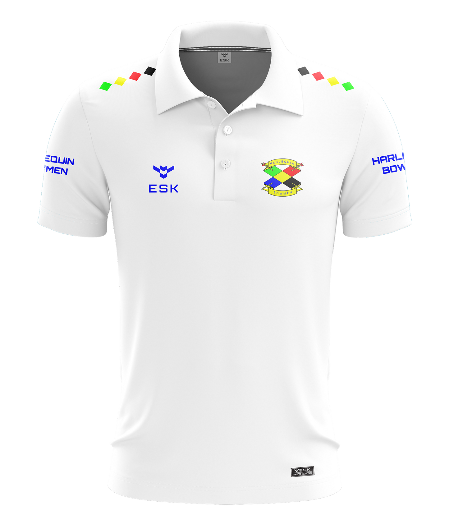 Harlequin Bowmen White Competition Polo
